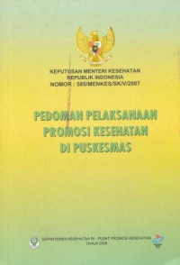 Pedoman pelaksanaan promosi kesehatan di puskesmas