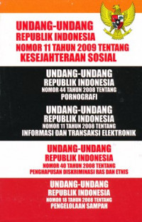 Undang-Undang Republik Indonesia Nomor 11 Tahun 2009 tentang kesejahteraan sosial