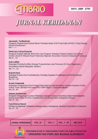 Jurnal Embrio: Jurnal Kebidanan Vol. 11 No. 1, Mei 2019