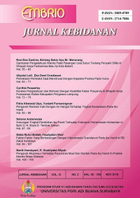 Jurnal Embrio: Jurnal Kebidanan Vol. 11 No. 2, November 2019