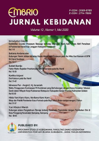 Jurnal Embrio: Jurnal Kebidanan Vol. 12  No. 1, Mei 2020