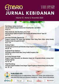 Jurnal Embrio: Jurnal Kebidanan Vol. 12 No. 2, November 2020