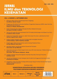 Image of Jurnal Ilmu dan Teknologi Kesehatan Vol. 2 No. 1, September 2014