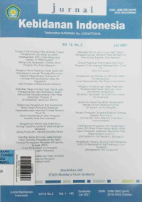 Image of Jurnal Kebidanan Indonesia Volume 12 Nomor 2, Juli 2021