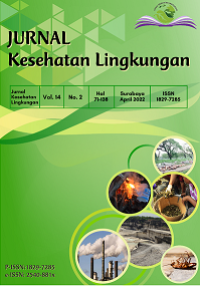 Jurnal Kesehatan Lingkungan Vol 14 Issue 2, April  2022