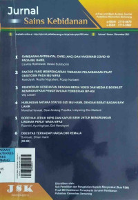 Image of Jurnal Sains Kebidanan Volume 3 Nomor 2, November 2021