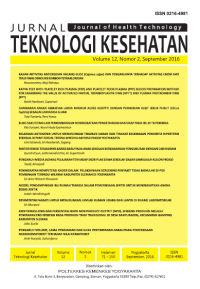 Image of Jurnal Teknologi Kesehatan Vol. 12 No. 2, September 2016